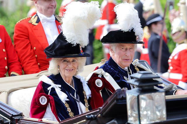 <p>Chris Jackson - Pool/Getty Images</p> From left: Queen Camilla and King Charles attend the Order of the Garter service on June 19, 2023