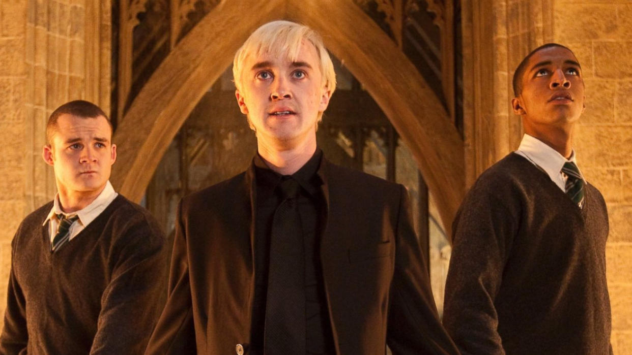 Tom Felton as Draco Malfoy in 'Harry Potter and the Deathly Hallows - Part Two'. (Credit: Warner Bros)