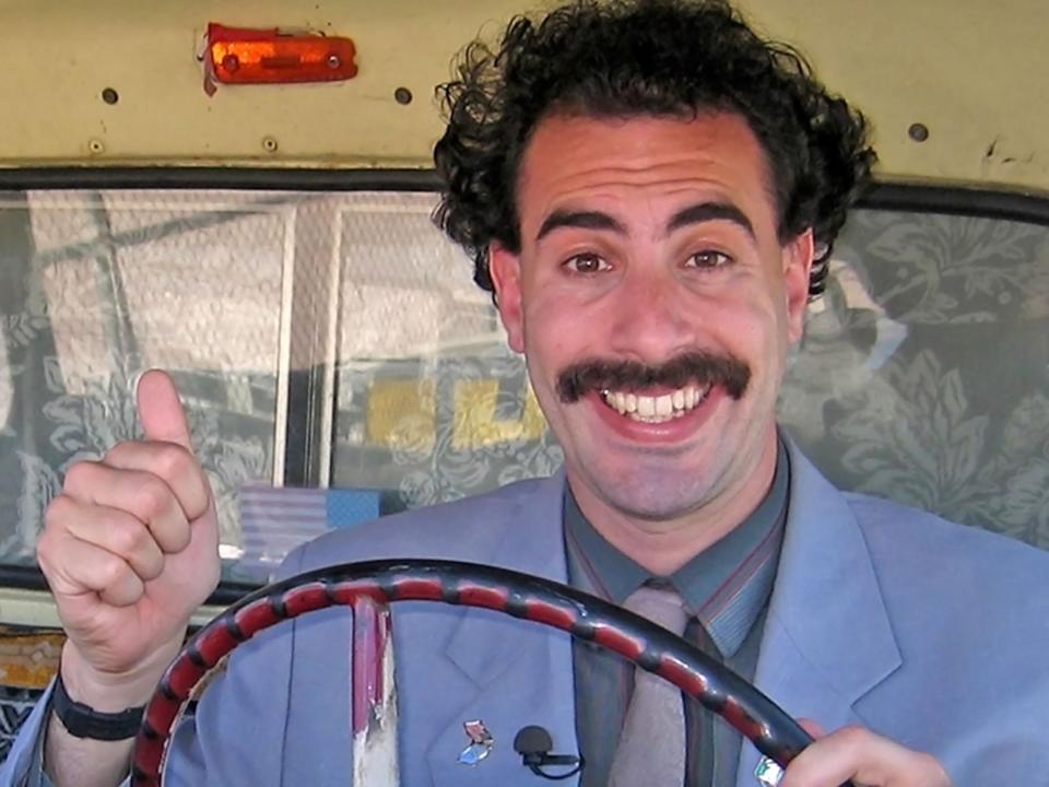 Perceptive, cringeworthy and crude: Sacha Baron Cohen as Borat (Amazon)