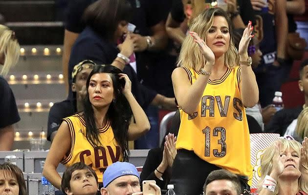 Khloe and Kourtney cheered Tristan on to victory on Friday. Source: Getty