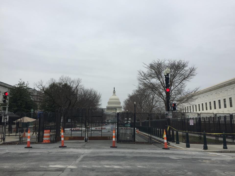 Elizabeth Held's view of the United States Capitol in Washington, D.C., on her daily walk on February 15, 2021.
