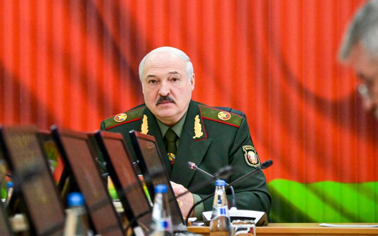 Alexander Lukashenko said on Monday he would stand by Vladimir Putin if Ukraine were to attack Russia - Andrei Stasevich/BelTA via AP