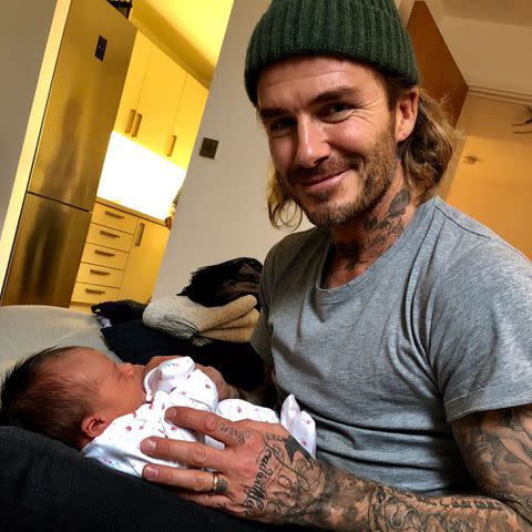 <p>David Beckham Instagram</p> David Beckham and his niece, Peggy in 2017.