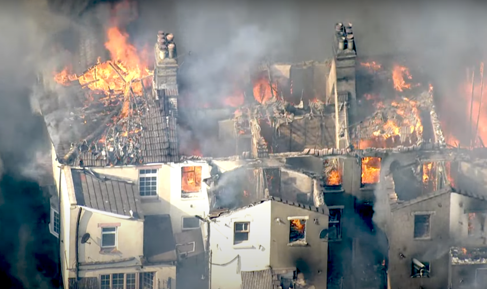 Several houses were destroyed in the fire (Sky News)