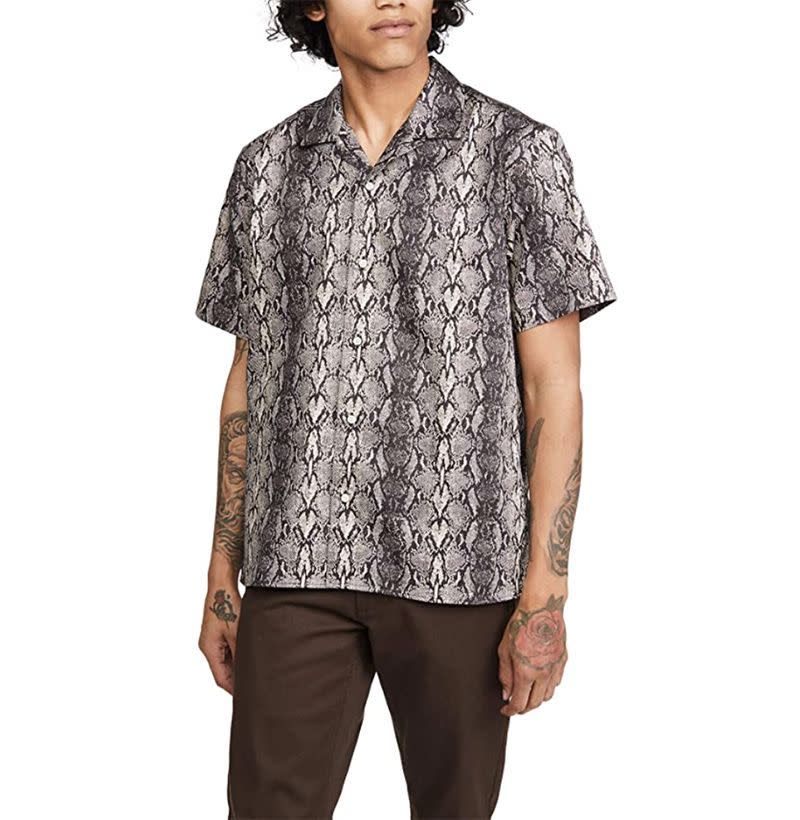 Snakeskin Camp Collar Shirt