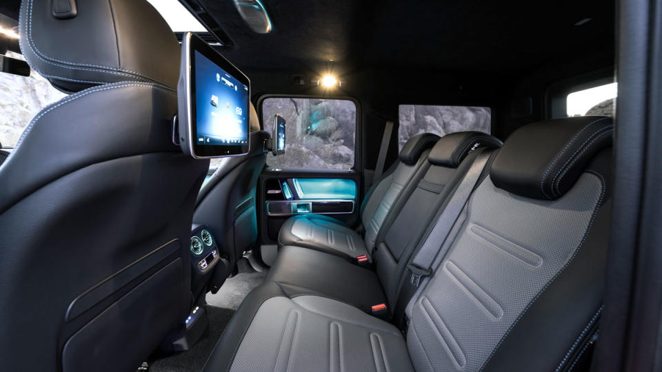 The interior of an all-electric Mercedes-Benz G 580.