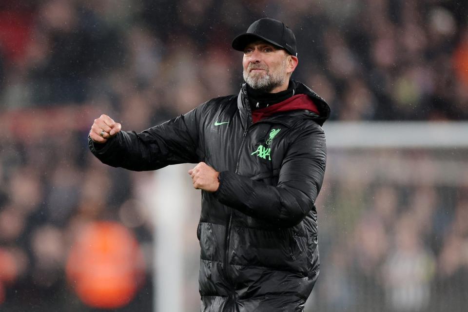 Klopp’s side went three points clear with a 4-2 win over Newcastle at Anfield (Getty Images)