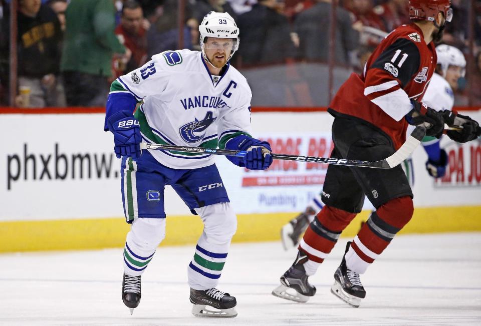 <p>Henrik Sedin’s streak of 679 consecutive games played was halted in January, 2014 when he was unable to dress due to an injury. Sedin is currently captain of the Canucks and has spent his whole career in Vancouver, posting 1,015 points in more than 1,200 games. </p>
