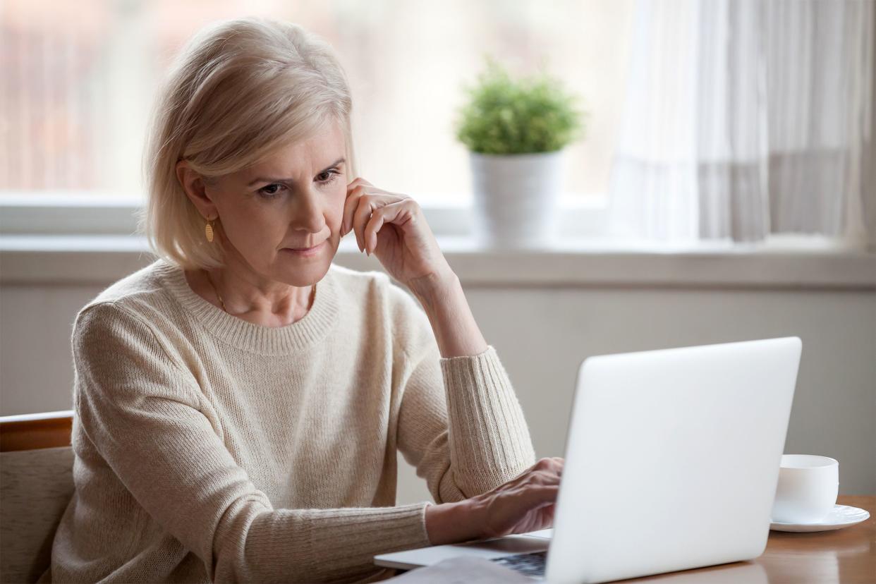senior woman on her computer