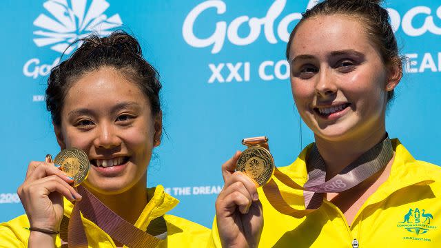 Qin and Sheehan won gold. Image: Getty