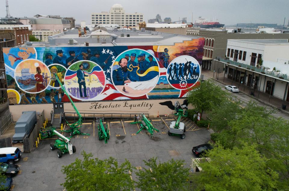 Galveston, a Texas city dripping with history, is now home to a large mural on the former Osterman Building that salutes the city's role in the story of Juneteenth, when enslaved people in Texas were freed.