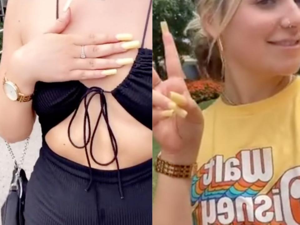 Alyssa Schueller says she was asked to change into a free t-shirt at a Disney theme park (AlyssaSchueller/TikTok)