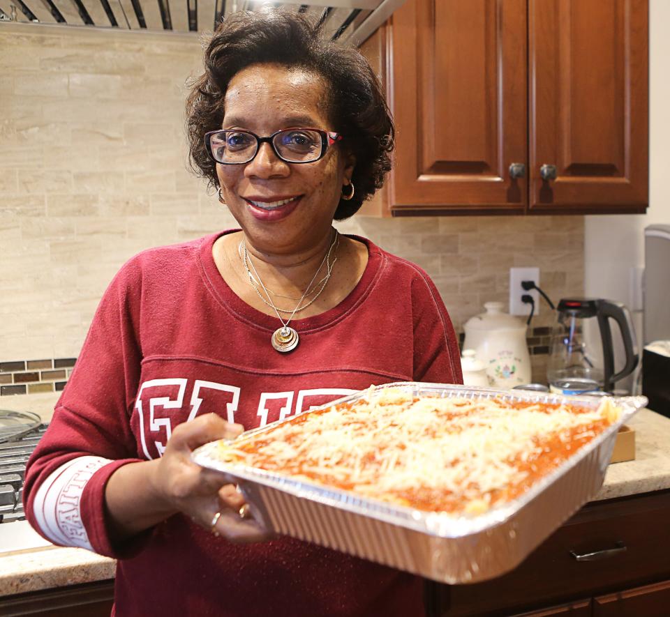 Gwendolyn Baker has volunteered for Lasagna Love for the past two years. She makes about two lasagnas a week for nearby needy families.