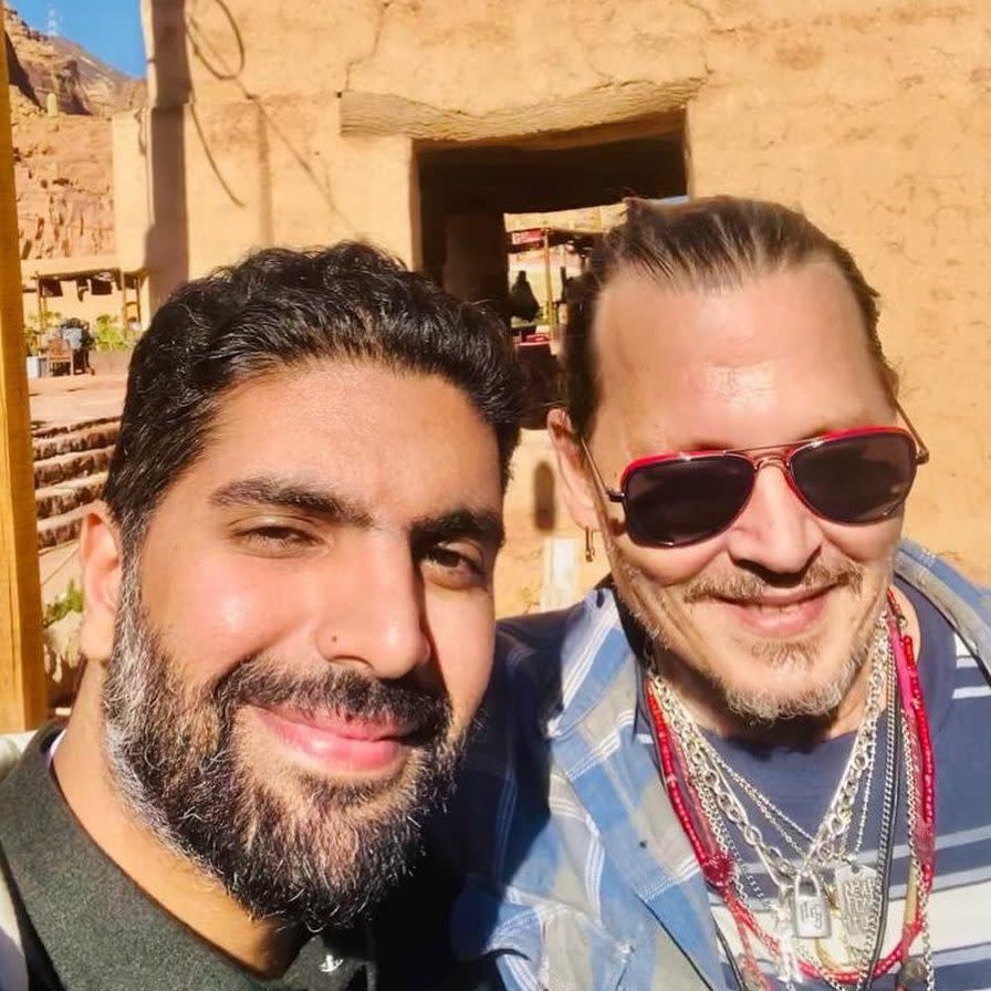 Johnny Depp and Prince Badr, Saudi Arabia's culture minister, in July 2022