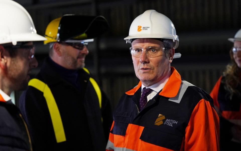 Keir Starmer visits the British Steel manufacturing site in North Lincolnshire on June 8 - Ian Forsyth/Getty Images Europe 
