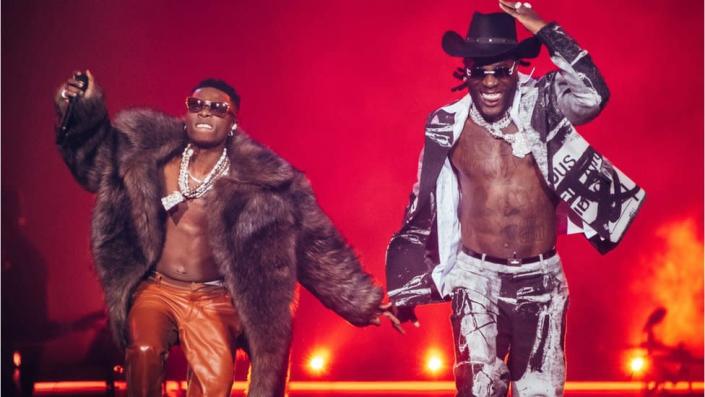 Wizkid and Burna boys perform on stage at the O2 Arena in London, England-December 1, 2021