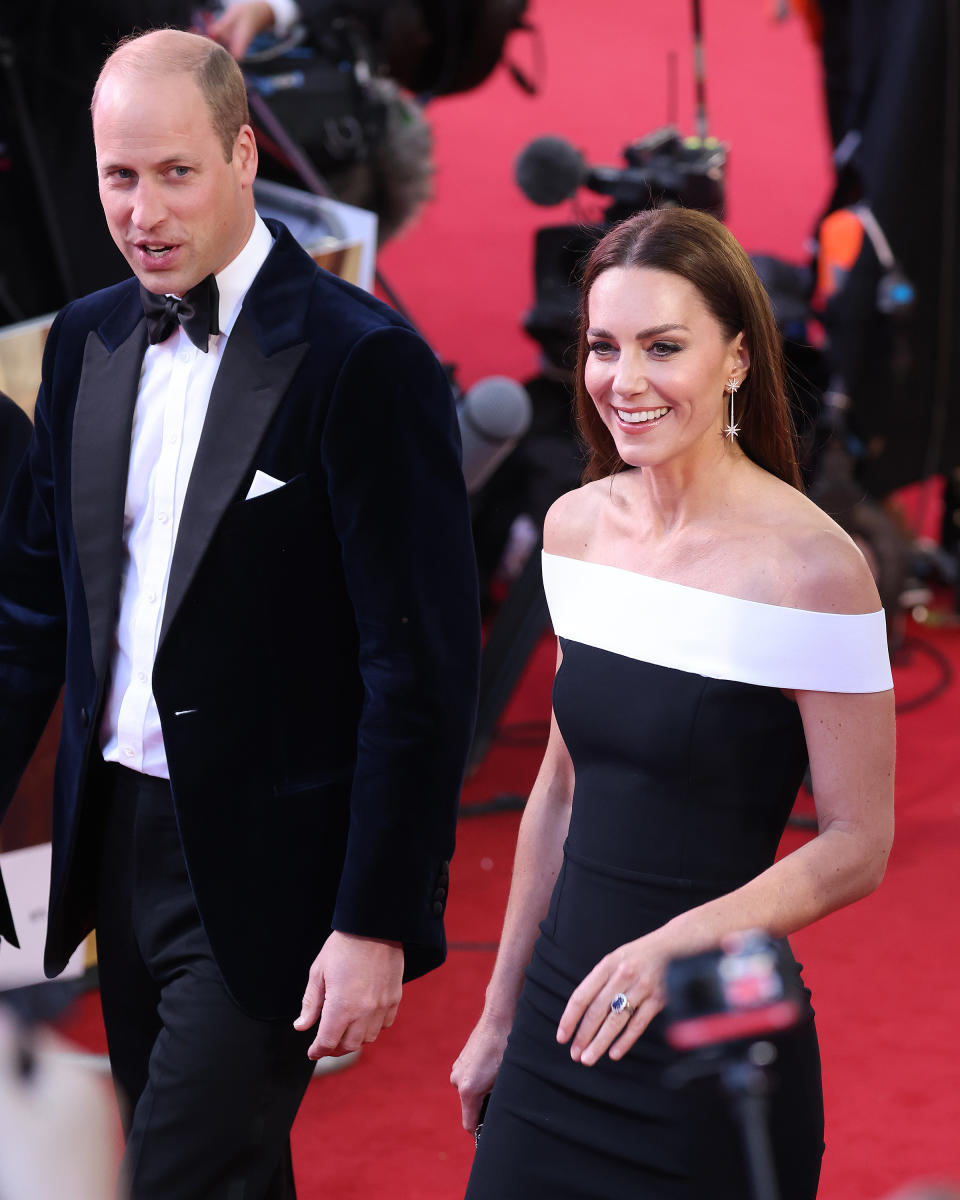 The Duke and Duchess of Cambridge certainly dressed for the occasion in super-chic matching monochrome looks. (Getty Images)