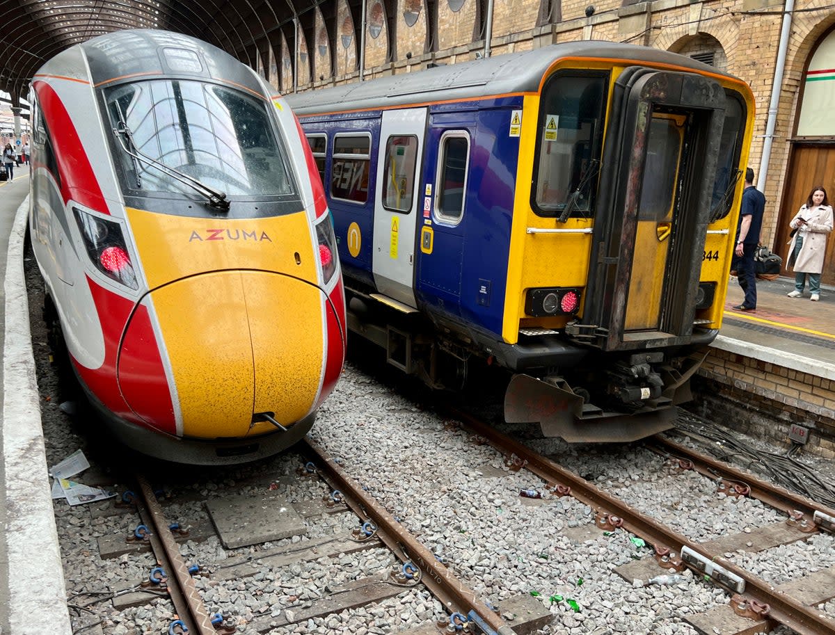 Stopping trains? Drivers working for LNER (train on left) and Northern (right) have voted overwhelmingly to strike (Simon Calder)