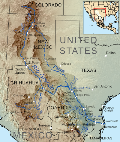 The Rio Grande is one of the largest rivers in the southwest U.S. and northern Mexico. Because of drought and overuse, sections of the river frequently run dry. <a href=