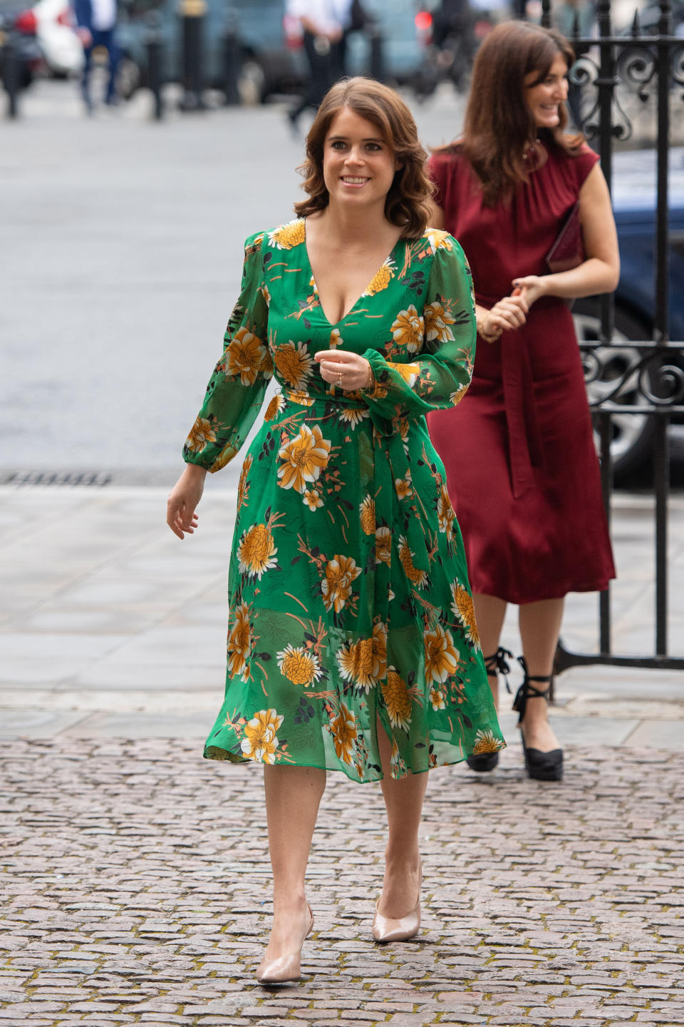 Princess Eugenie arrives for a visit to Westminster Abbey, London, as part of a day on combating modern slavery.