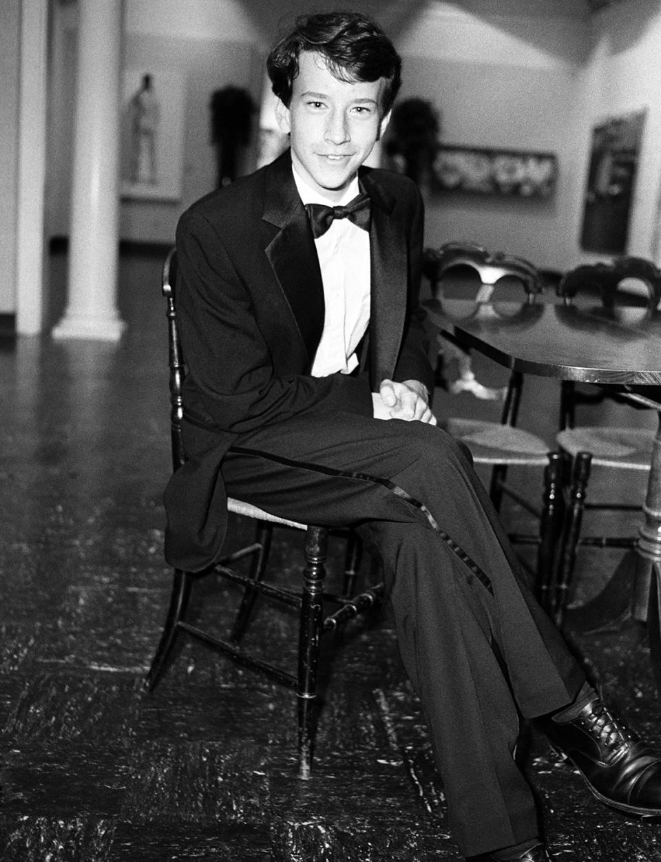 <p>Anderson dressed up in a tuxedo for an art gala in Southampton, New York. </p>