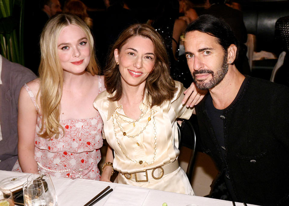 Elle Fanning, Sofia Coppola, Marc Jacobs at Katie Holmes, Laura Dern at the CHANEL AND W MAGAZINE DINNER TO CELEBRATE SOFIA COPPOLA ARCHIVE 1999-2023 IN NEW YORK CITY