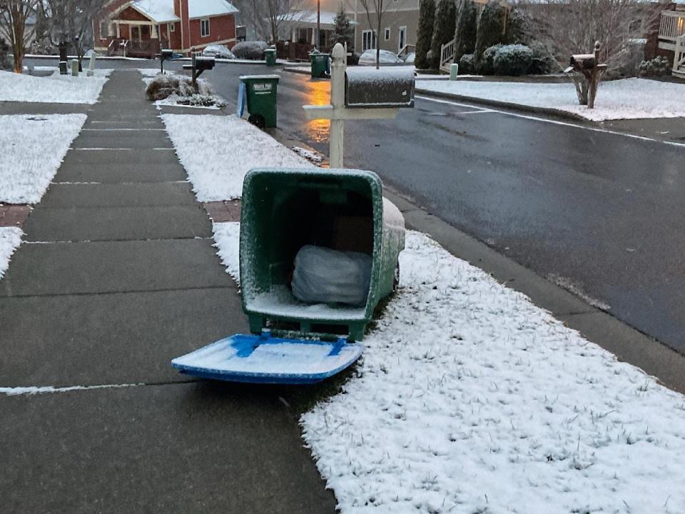 Scene from West Asheville just after dawn Jan. 3, 2022.