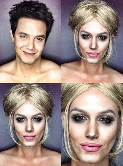 Makeup artist Paolo Ballesteros transforms himself into Keira Knightley.