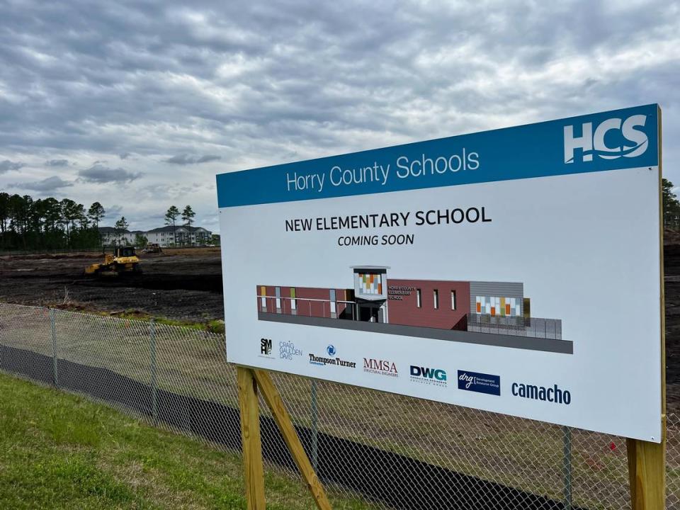 The site of a new Horry County School District location along Carolina Forest Boulevard. Construction and site work is already underway.