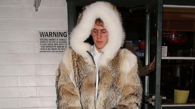 Justin Bieber's Fur Coat Continues His Head-Scratching Year in