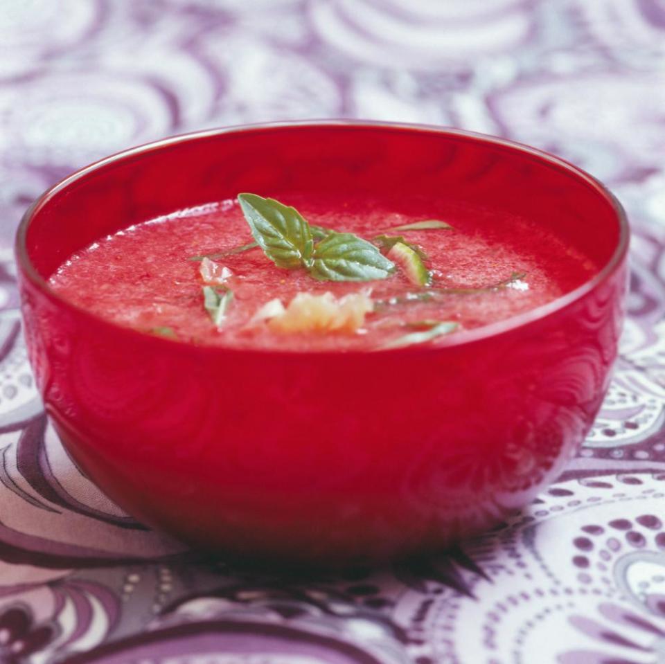 Strawberry and basil soup