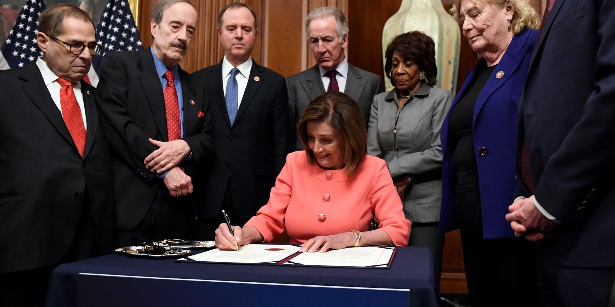 pelosi signs articles of impeachment