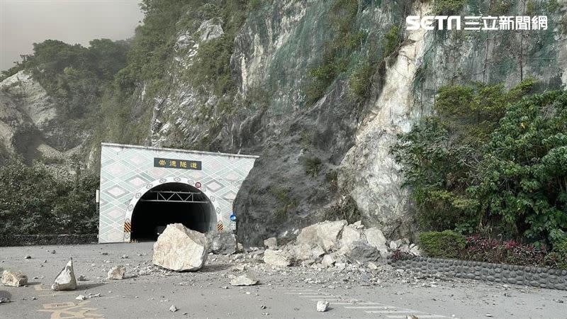 受花蓮強震影響，蘇花公路路基出現坍方。（示意圖／翻攝畫面）