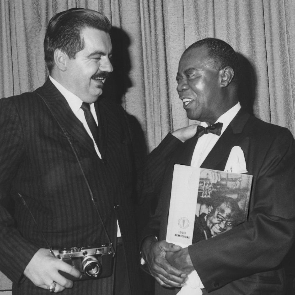 Cape photographer Jack Bradley, left, traveled with jazz great Louis Armstrong and photographed him extensively from 1959 to 1974.