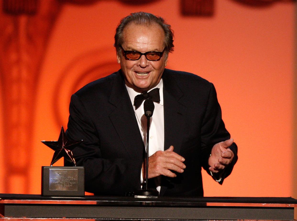 Actor Jack Nicholson speaks onstage during the AFI Life Achievement Award: A Tribute to Michael Douglas at Sony Pictures Studios on June 11, 2009 in Culver City, California.