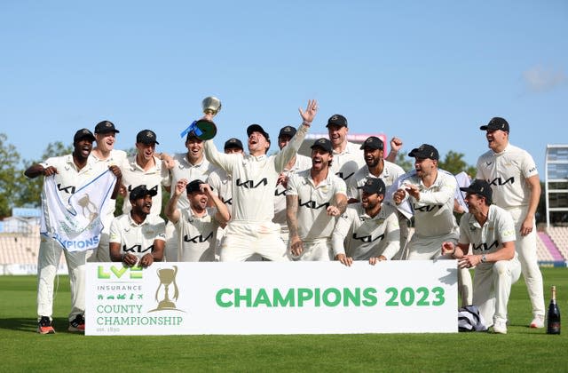 Surrey players celebrate