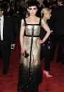 Celebrities in metallic fashion: Ginnifer Goodwin teamed her gold frock with bizarre make up.<br><br>[Rex]