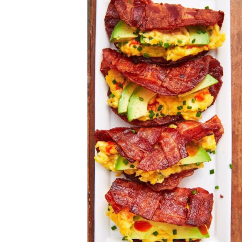 Bacon Weave Breakfast Tacos