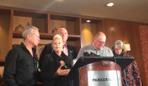 (Left to right) Bruce Charles and Charlotte Charles (Harry's mother), lawyer Radd Seiger, Tim Dunn (Harry's father) and Tracey Dunn at a press conference at the Parker New York Hotel in New York, US, where Charlotte Charles said that Anne Sacoolas, the American woman suspected of causing her son's death, should be brought back to the UK to face justice.