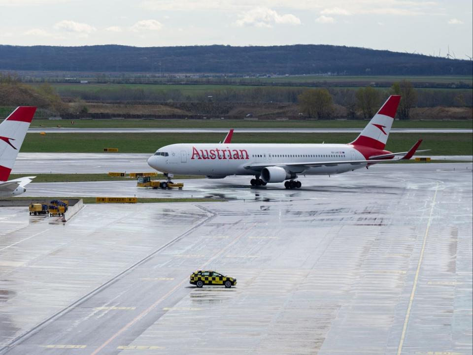 File image: Planes operated by Austrian Airlines sit on the tarmac at the airport in Vienna, on 28 March 2024 (APA/AFP via Getty Images)