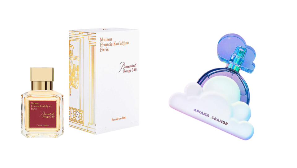 L: Maison Francis Kurkdjian Baccarat Rouge 540, S$315, 70ml (Photo: Selfridges)
R: Ariana Grande’s Cloud Perfume, S$102, 100ml (Photo: Amazon)
