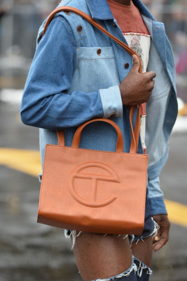 Telfar's T bag during the brand's New York Fashion Week show in September 2018.