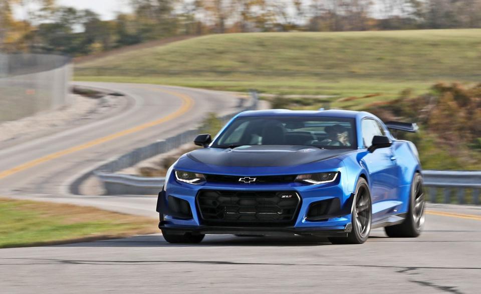 <p><strong>275–650 HP</strong></p><p>It's tough to see out of any current Camaro coupe thanks to its gun-slit windows, but it's easy to see that this sixth generation of the car is easily the most sophisticated and satisfying to drive. The top ZL1 with its 650-hp supercharged 6.2-liter V-8 will rip to 60 mph in only 3.5 seconds. If you don't want quite that much power, you can have your Camaro motivated by either a 455-hp V-8, a 335-hp V-6, or a 275-hp turbocharged inline-four.</p><p><a rel="nofollow noopener" href="https://www.caranddriver.com/chevrolet/camaro" target="_blank" data-ylk="slk:Research Camaro / Camaro SS;elm:context_link;itc:0;sec:content-canvas" class="link ">Research Camaro / Camaro SS </a> </p><p> <a rel="nofollow noopener" href="https://www.caranddriver.com/chevrolet/camaro-zl1" target="_blank" data-ylk="slk:Research Camaro ZL1;elm:context_link;itc:0;sec:content-canvas" class="link ">Research Camaro ZL1</a> </p>