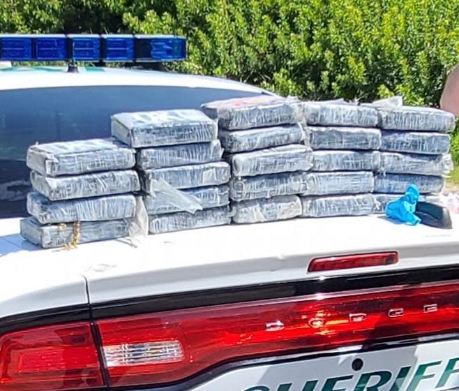 Defenders from the 45th Security Forces Squadron seized nearly 30 kilograms of cocaine that washed ashore on a Cape Canaveral Space Force Station, Florida, beach, May 19, 2021. / Credit: Space Launch Delta 45