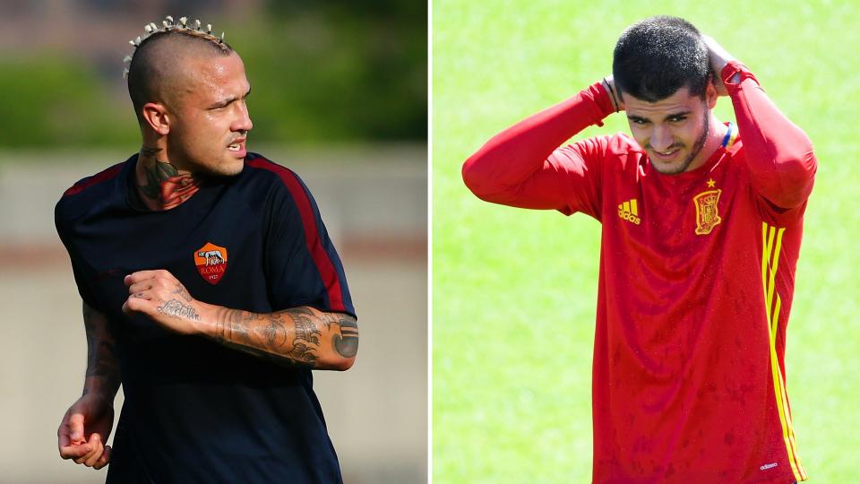 Alvaro Morata and Radja Nainggolan