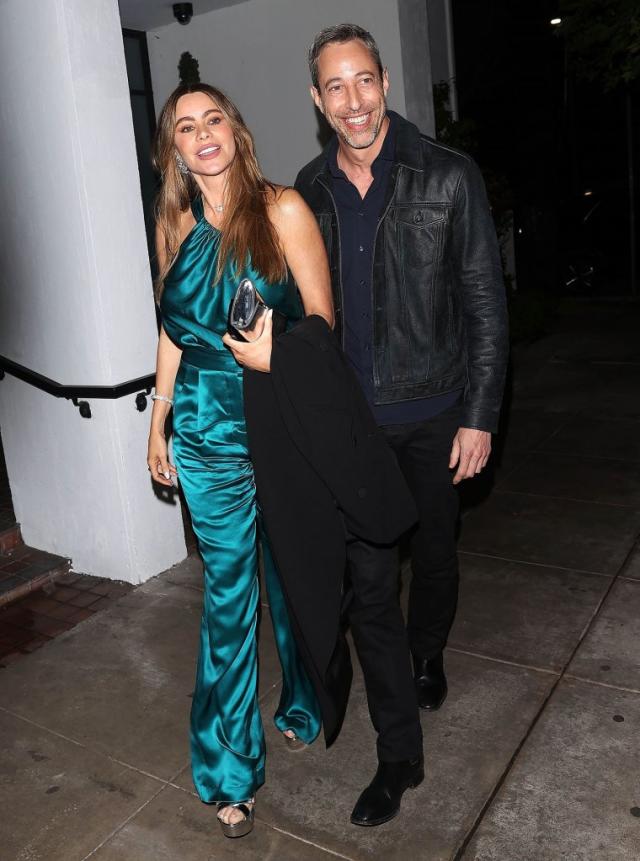 Modern Family's Sofia Vergara holds on tightly to her future husband as  they head out for intimate dinner