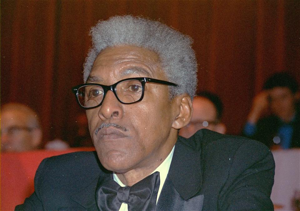 FILE - Civil rights leader Bayard Rustin attends an event in New York, Dec. 14, 1970. Black LGBTQ+ political representation has grown by 186% since 2019, according to a 2023 report by the LGBTQ+ Victory Institute. These leaders stand on the shoulders of civil rights leaders such as Rustin. (AP Photo/RF, File)