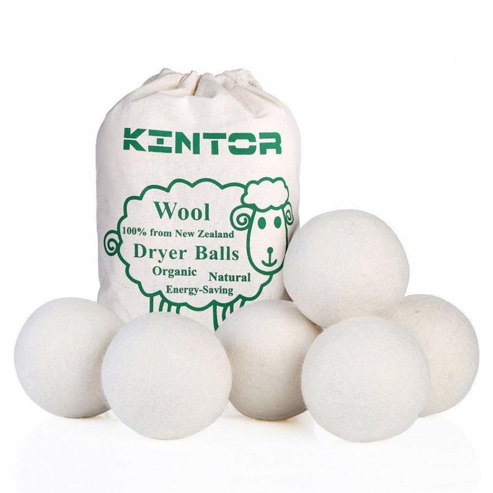 Wool Dryer Balls XL 6 Pack 2.95", 100% Organic New Zealand Natural Fabric Softener