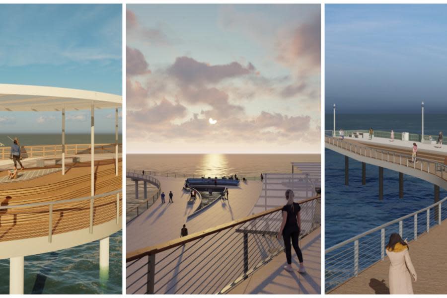 Presentan 3 propuestas de diseño para el nuevo Ocean Beach Pier en San Diego