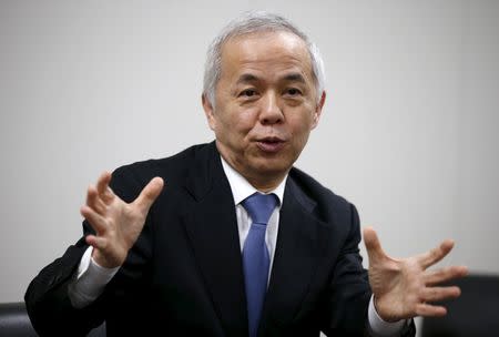 Tokyo Electric Power Co's (TEPCO) President Naomi Hirose speaks during a group interview at the company's headquarters in Tokyo, Japan February 5, 2016. REUTERS/Toru Hanai